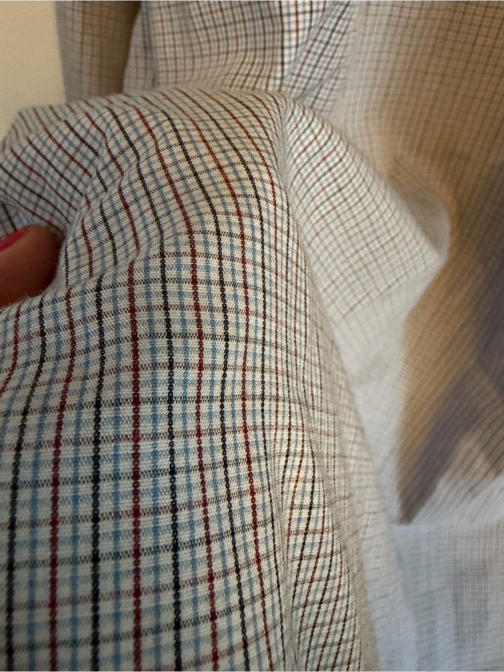 NWOT Men’s Wrangler Red White & Blue Checks Long Sleeve Button Down Size 3XL - Picture 5 of 7